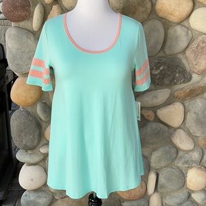 LuLaRoe New Small Solid Two-Tone Perfect T Shirt NWT
